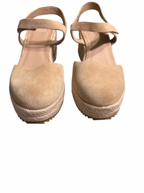 Eileen Fisher Tan Suede Espadrille Slingback Wedge - Picture 2 of 10